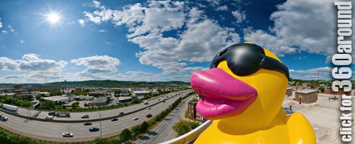 Duck's eye view of Interstate 75 in Cincinnati